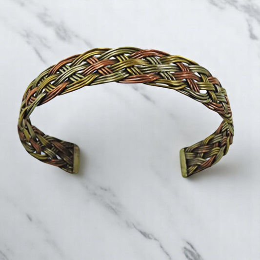 Handmade Twisted Three Metal Medicine/ Healing Bracelet From Nepal