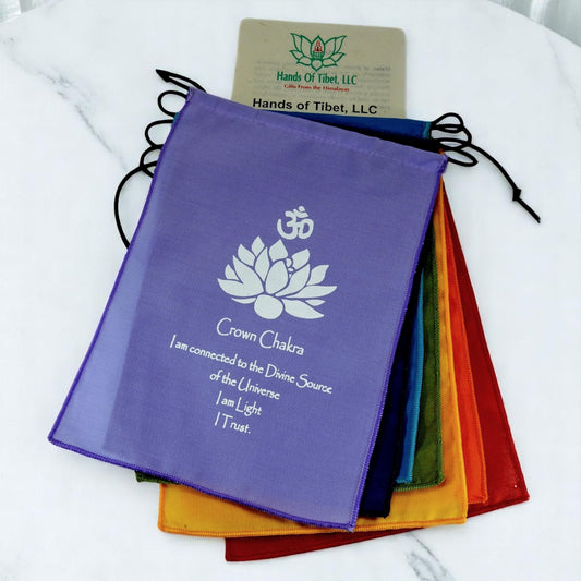 Small Seven Chakra Prayer Flags Wall Hanging