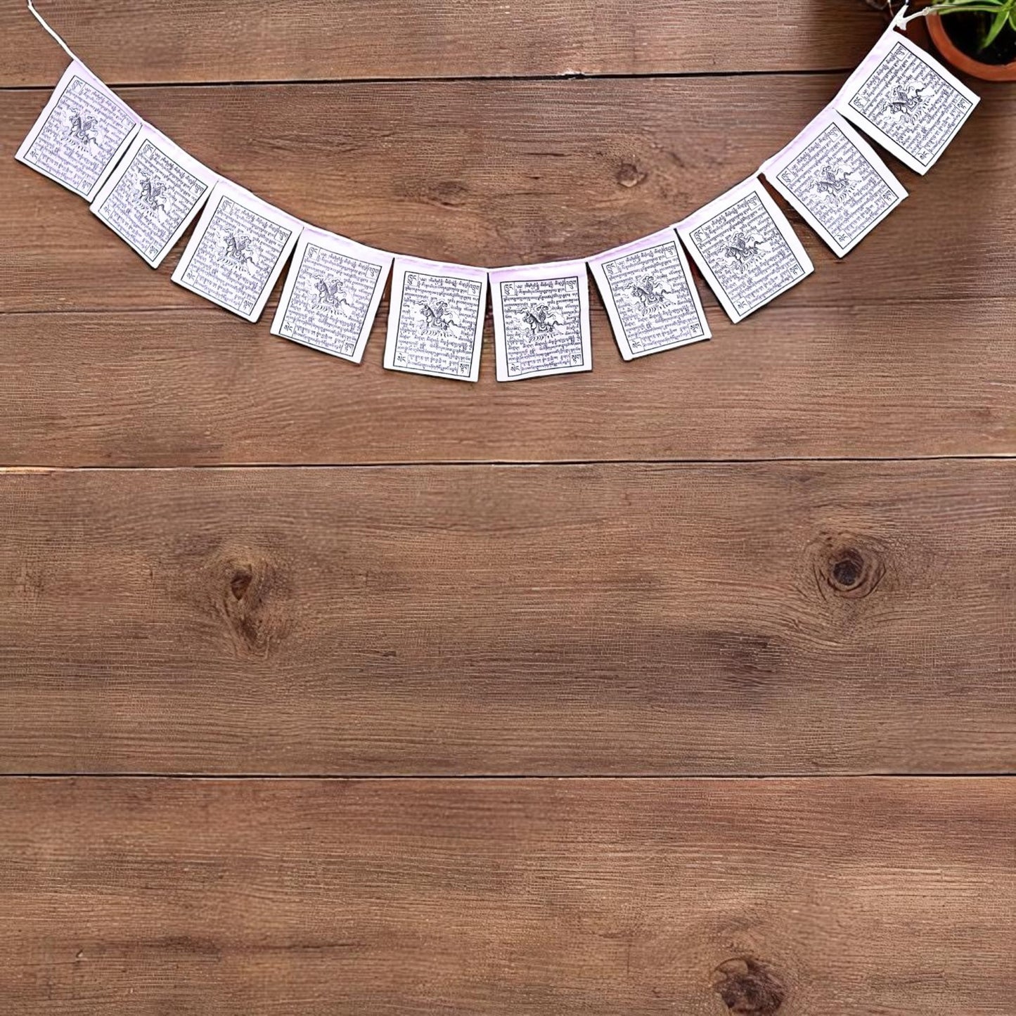 Wind Horse Mini Prayer Flags - Solid White