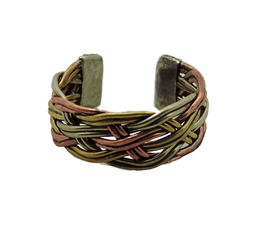 Handmade Twisted Three Metal Medicine/ Healing Ring From Nepal