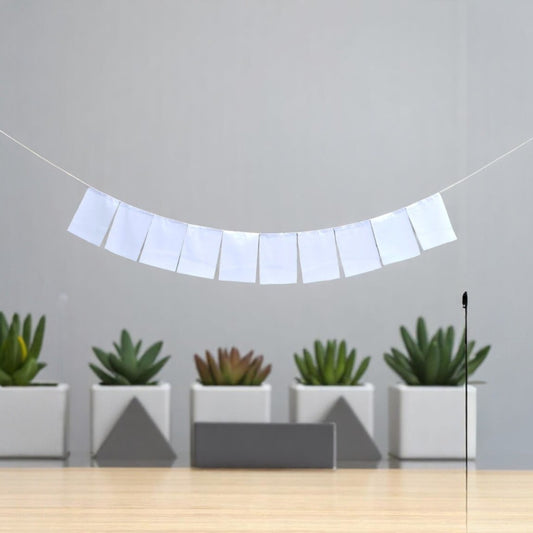 Solid white Blank Prayer Flags Set of 10 Flags Put Your own Prayers 6X8