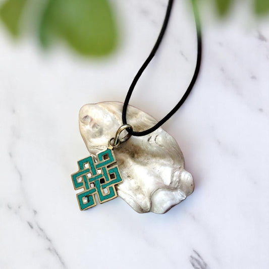 Handmade Tibetan Turquoise Eternal Knot Pendant
