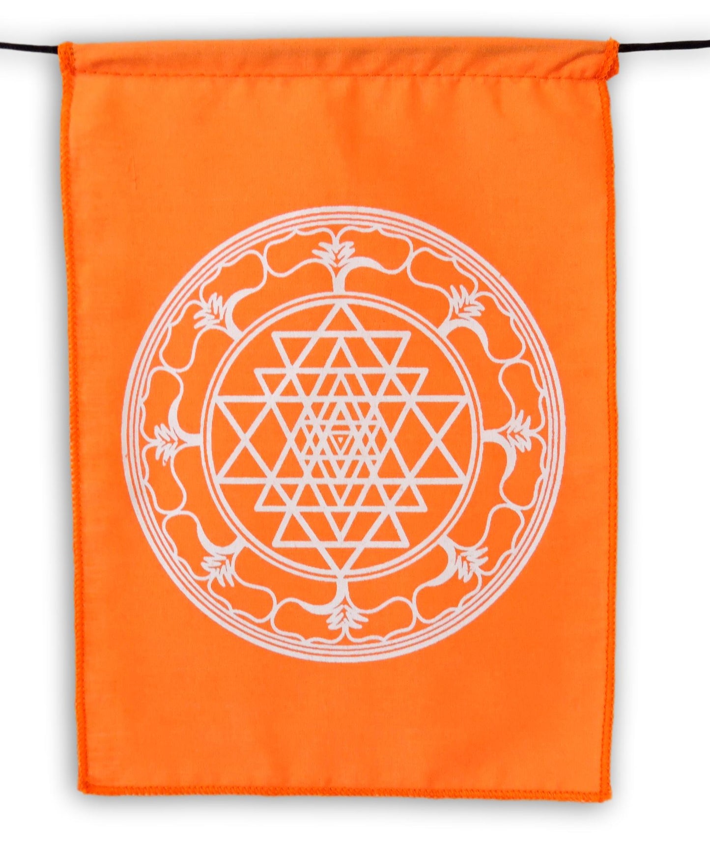 Sacred Geometry Prayer Flags Positive Energy Shri Yantra flower of life, 9X12"