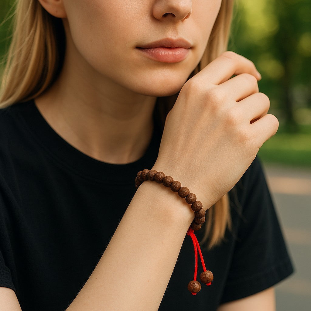 Natural Raktu Seed Wrist Mala/Bracelet for Meditation