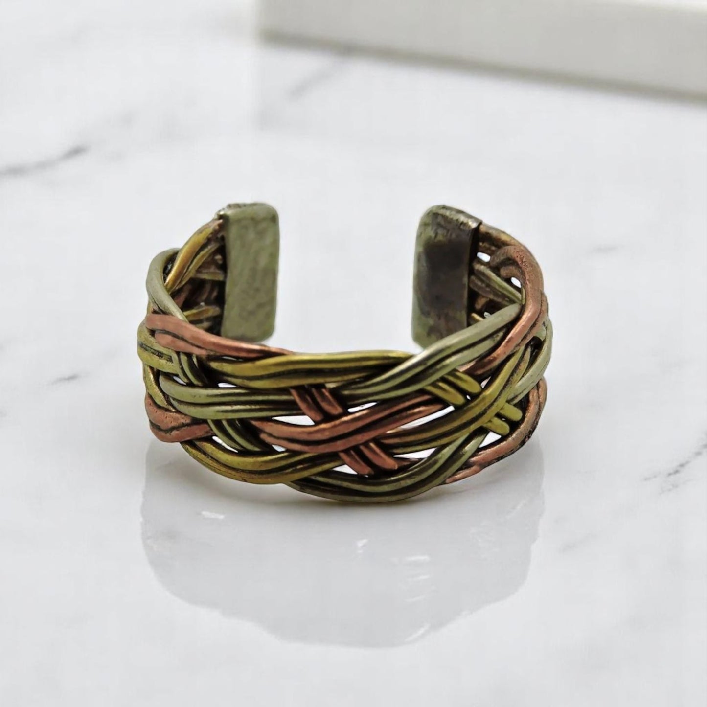 Handmade Twisted Three Metal Medicine/ Healing Ring From Nepal