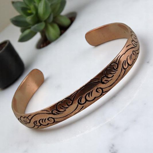 Tibetan Hand Crafted Copper Medicine Bracelet From Nepal (Style 10)