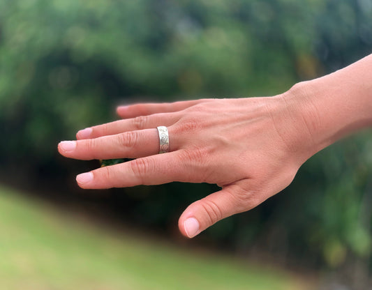 Handmade Tibetan Silver Adjustable Ring from Nepal (Eight Auspicious Symbol)