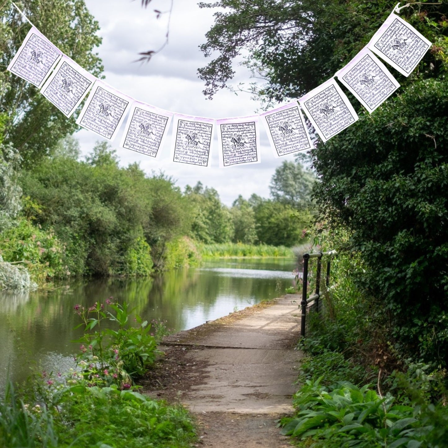 Wind Horse Mini Prayer Flags - Solid White
