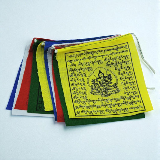 Handmade Mini Green Tara Prayer Flags From Nepal