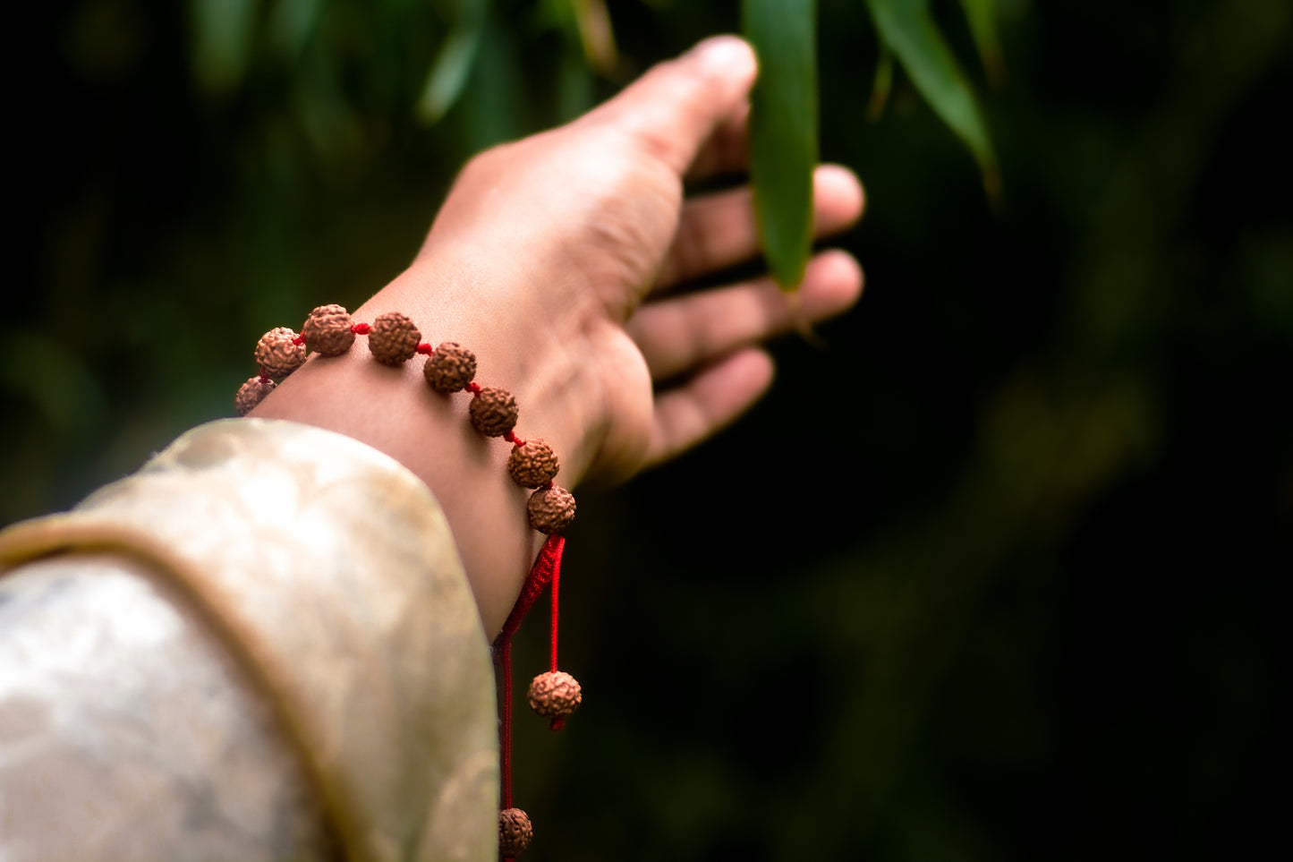 Handmade Individually Knotted Rudraksha Wrist Mala Yoga Bracelet