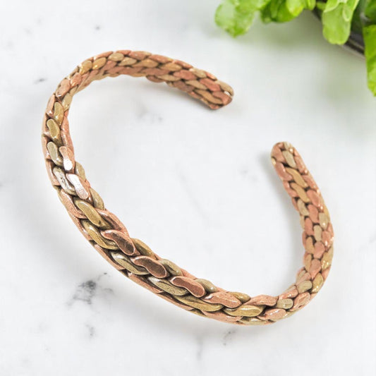 Handmade Tibetan Three Metal Medicine Bracelet from Nepal (S13)