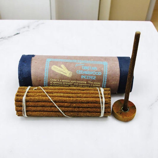 Tibetan Cedar Wood Incense with burner