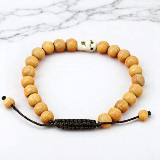 Handmade Wood Wrist Malas (Skull)