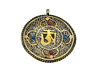 Handmade Tibetan Two Sided Brass Om Pendant (with Double Dorje)