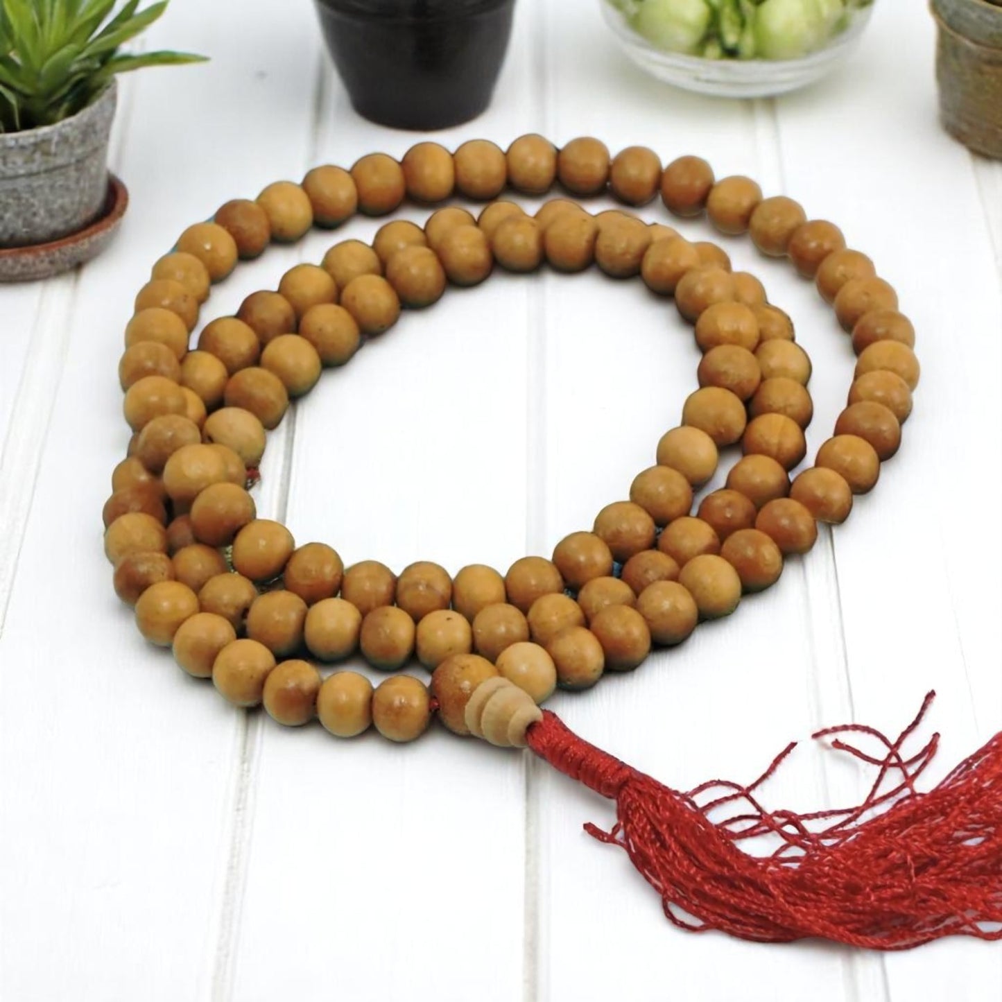 Wood Bead mala 108 beads with Tassel