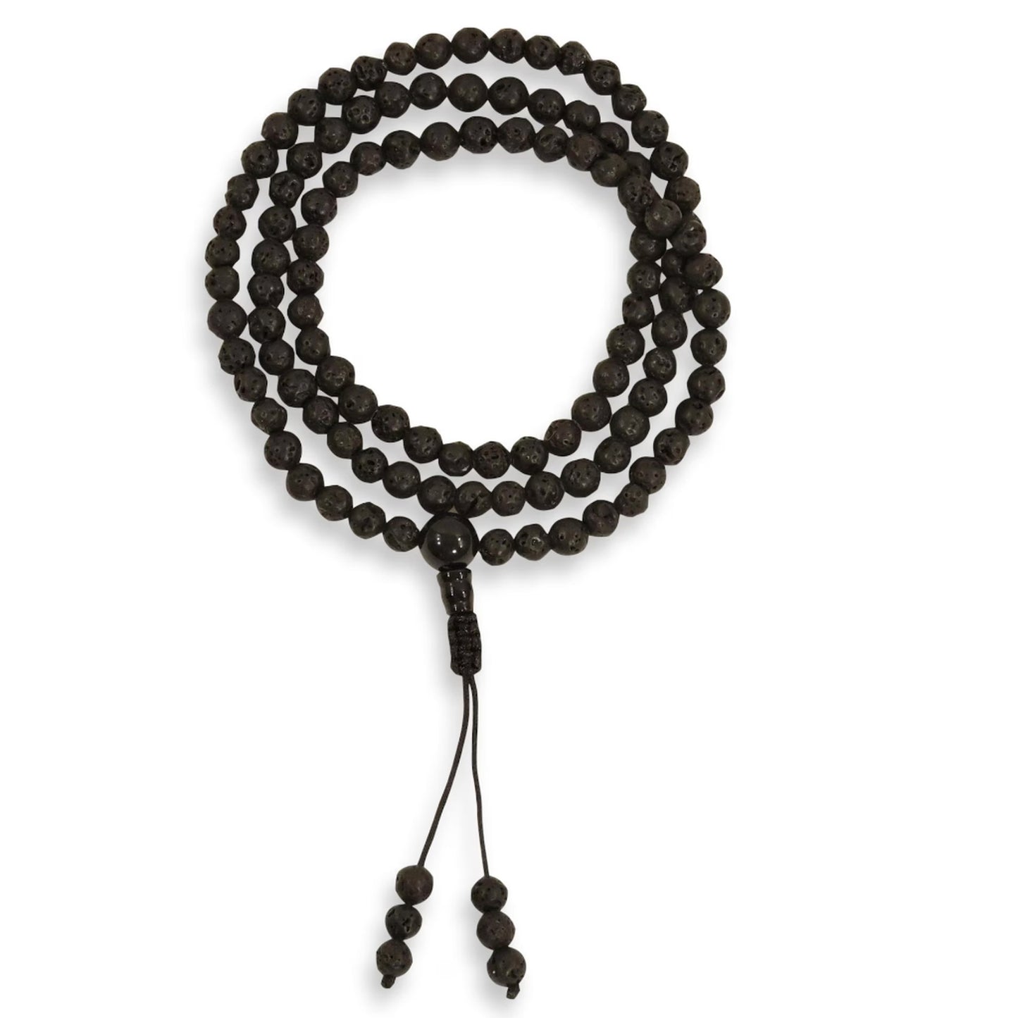 Volcanic Lava & Black Onyx Mala Necklace | Grounding Meditation Mala | Essential Oil Diffuser | Root Chakra | 108 Beads |